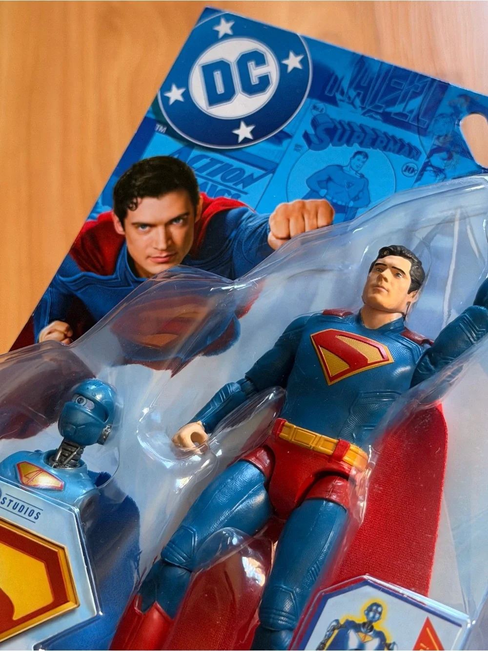 DC Superman Red and Blue Tote Bag with Action Figure